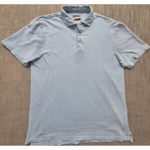 Johnnie-O Hangin' Out Shoreline Polo Shirt Men's M Light Blue cotton Stretch